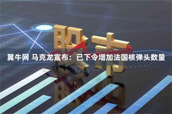 翼牛网 马克龙宣布：已下令增加法国核弹头数量